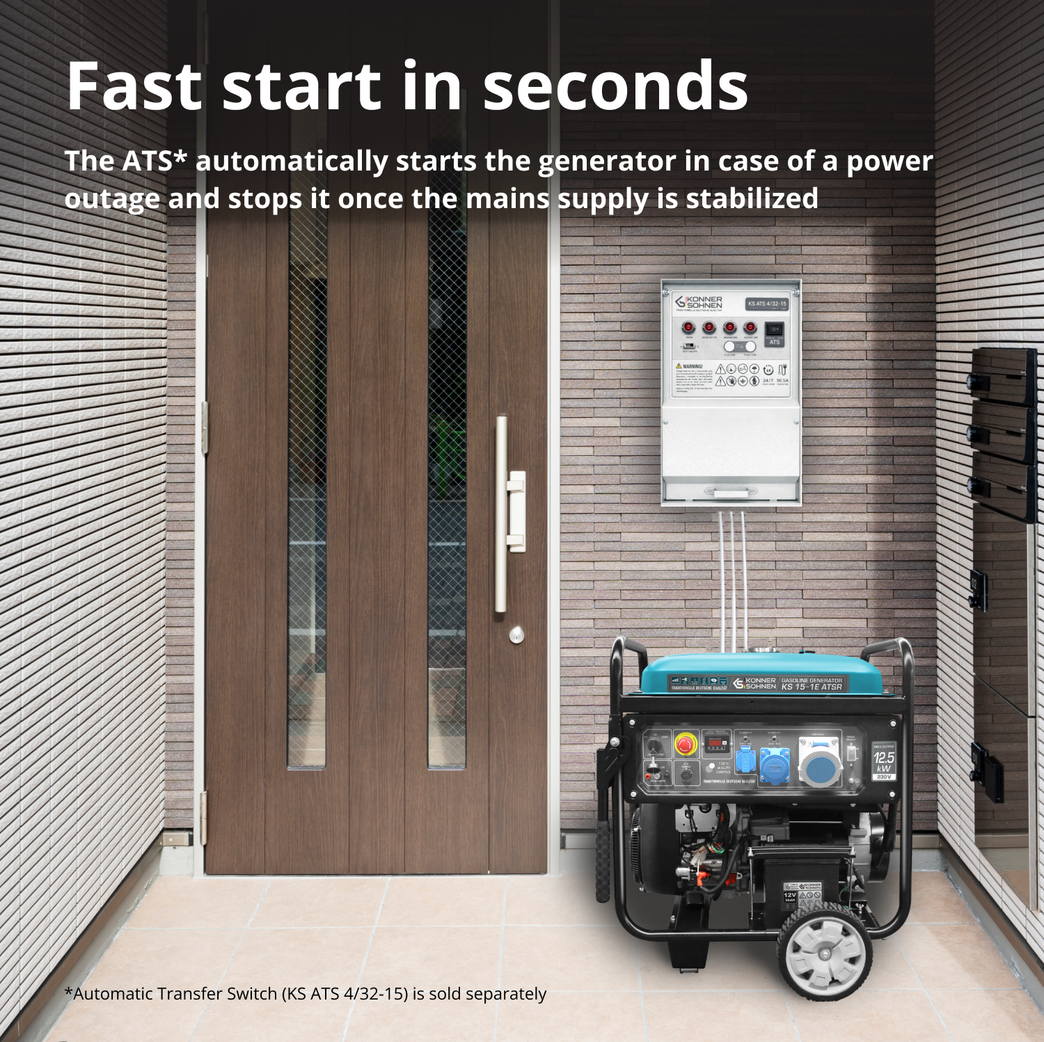 2-cylinders gasoline generator "Könner & Söhnen" KS 15-1E ATSR