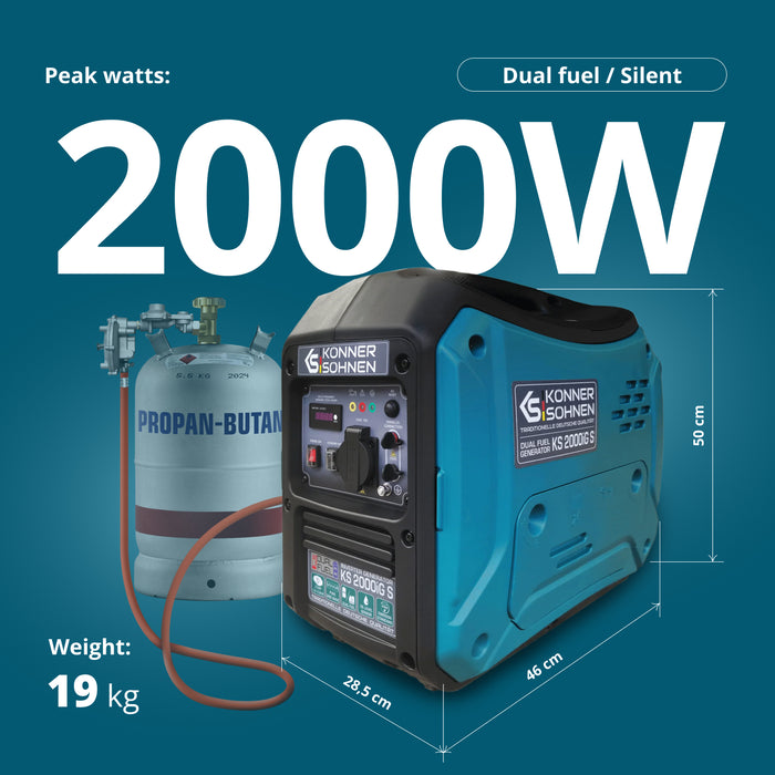 LPG/benzin inverteres generátor KS 2000iG S