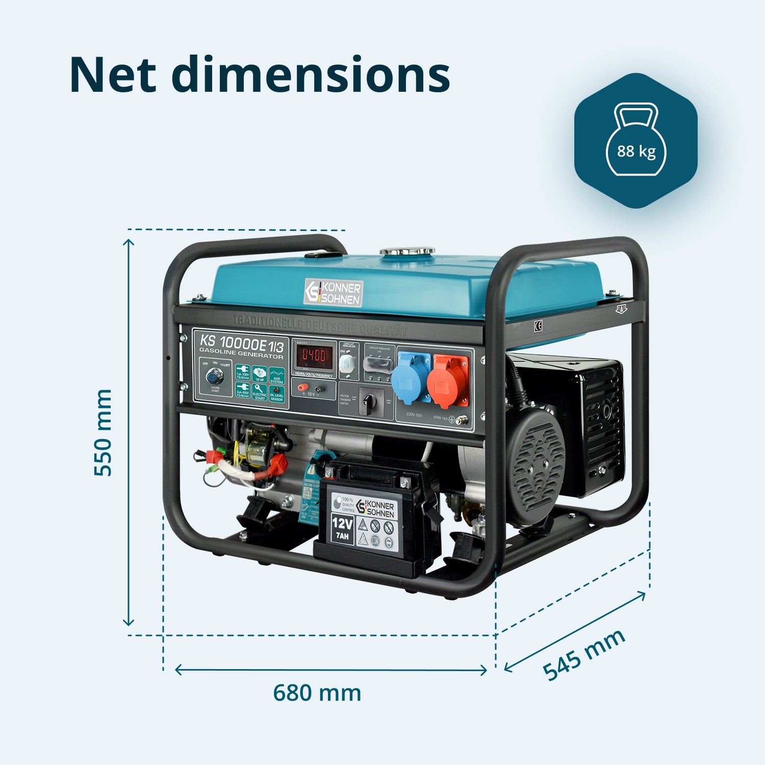 Gasoline generator "Könner & Söhnen" KS 10000E 1/3