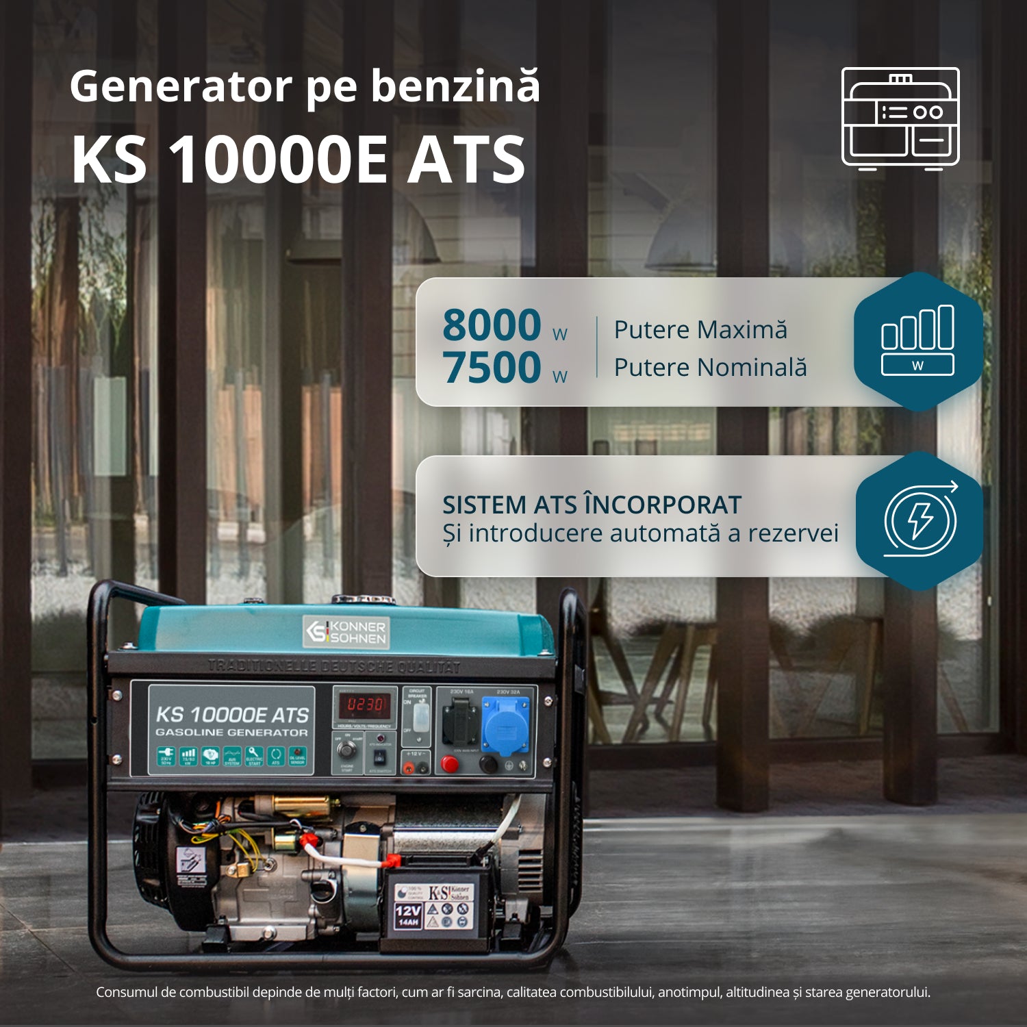 Generator pe benzina "Könner & Söhnen" KS 10000E ATS