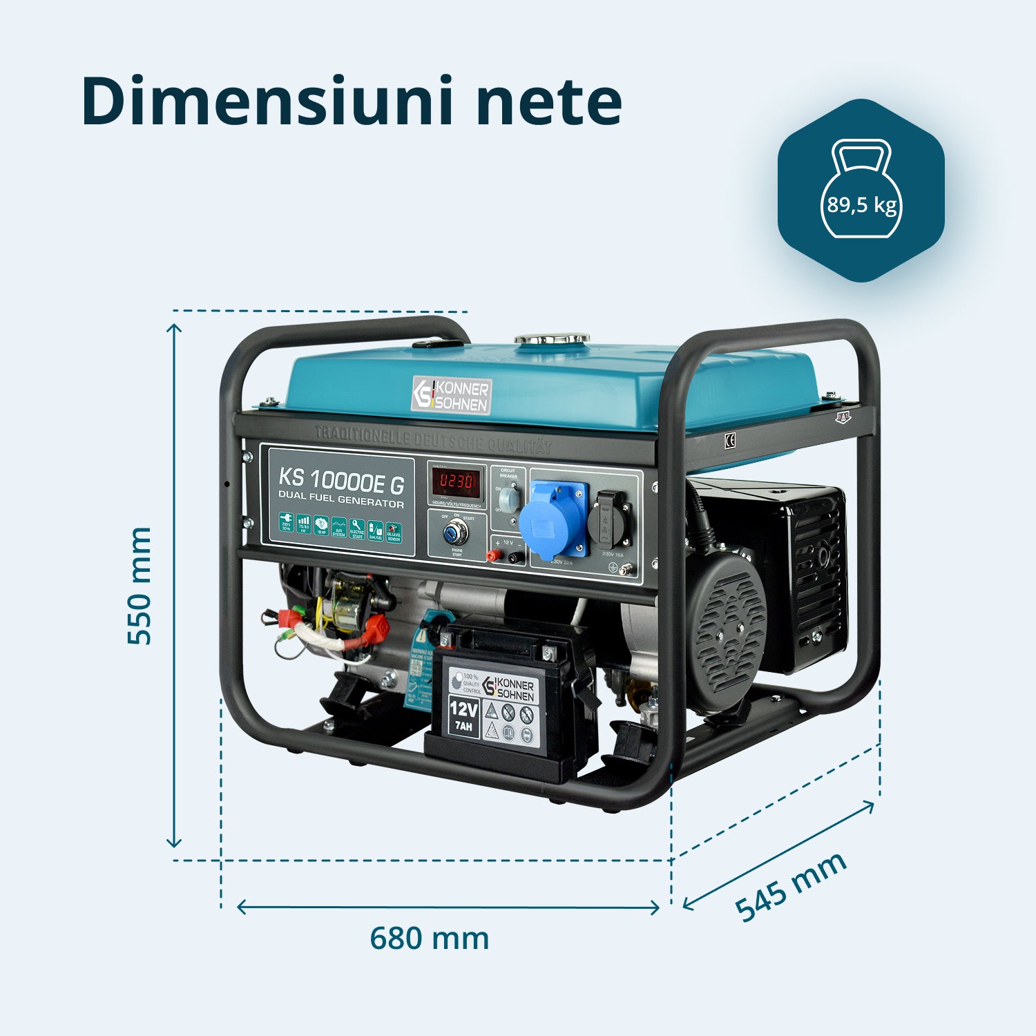 Generator pe gaz/benzina "Könner & Söhnen" KS 10000E G