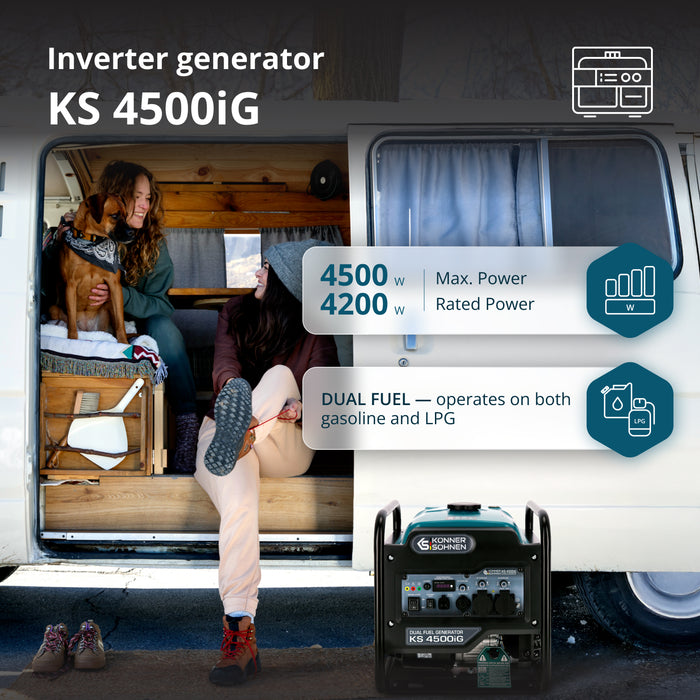 Kettős Üzemanyagú Inverteres Generátor KS 4500iG