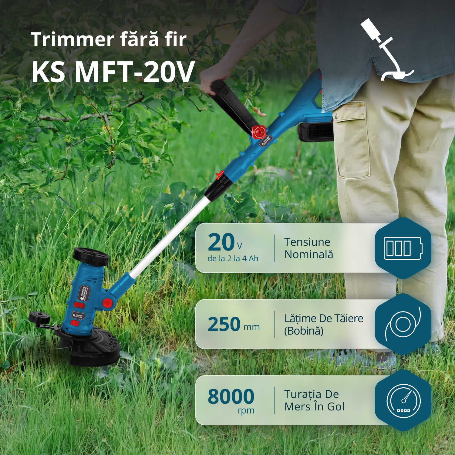 Trimmer Multifuncțional Fără Fir KS MFT-20V