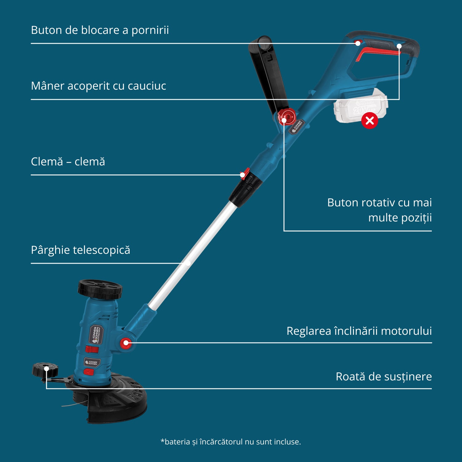 Trimmer Multifuncțional Fără Fir KS MFT-20V