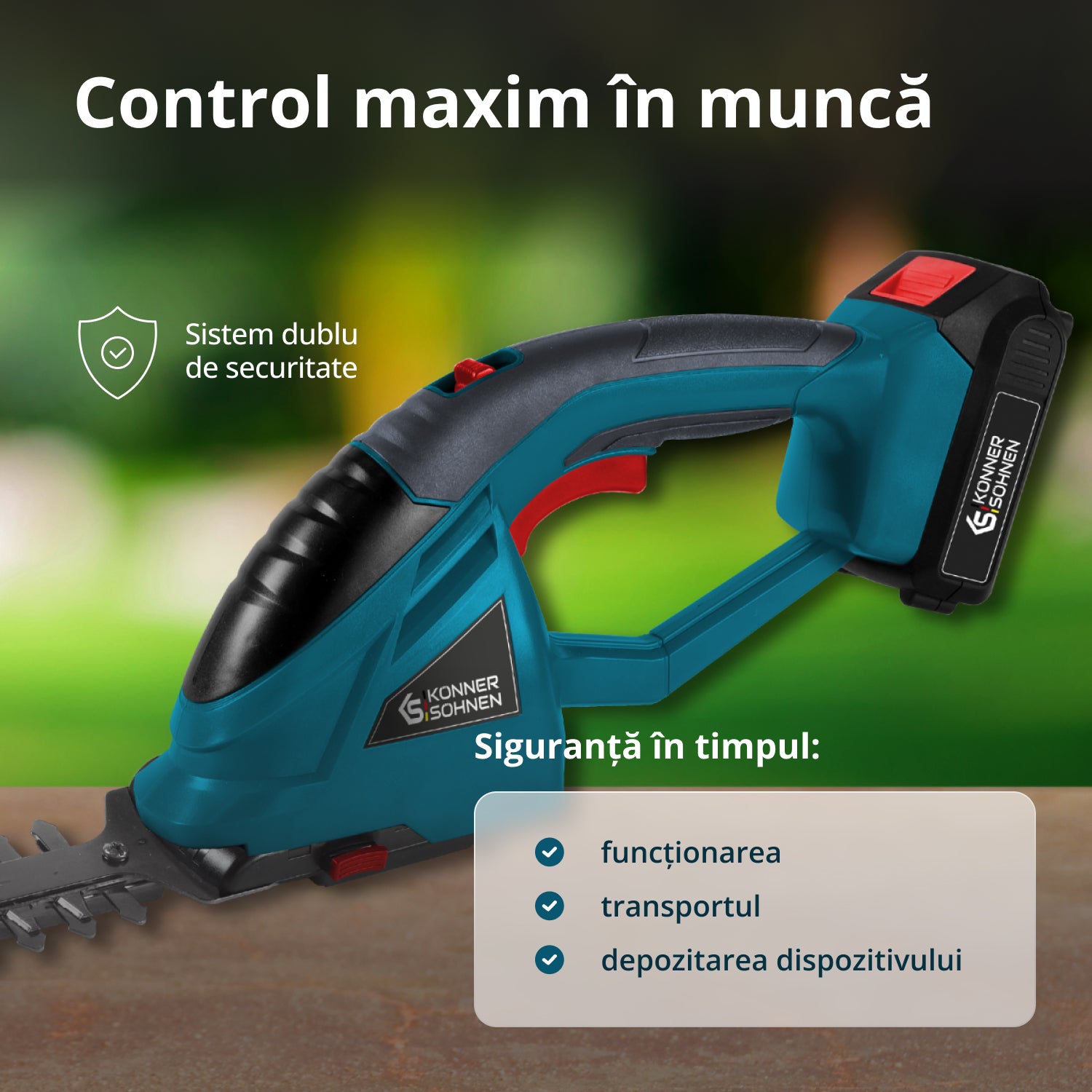 Foarfecă 2 în 1 pentru iarbă și gard viu cu stâlp de extensie telescopic KS SHT-20V + Extension Pole