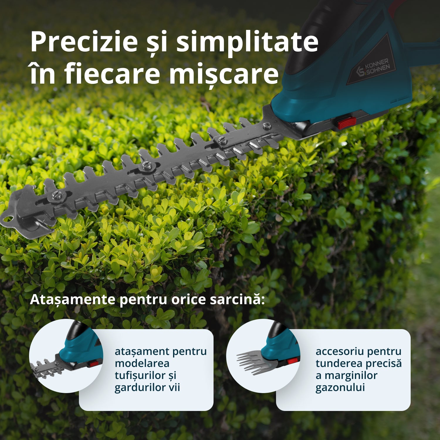 Foarfecă 2 în 1 pentru iarbă și gard viu cu stâlp de extensie telescopic KS SHT-20V + Extension Pole
