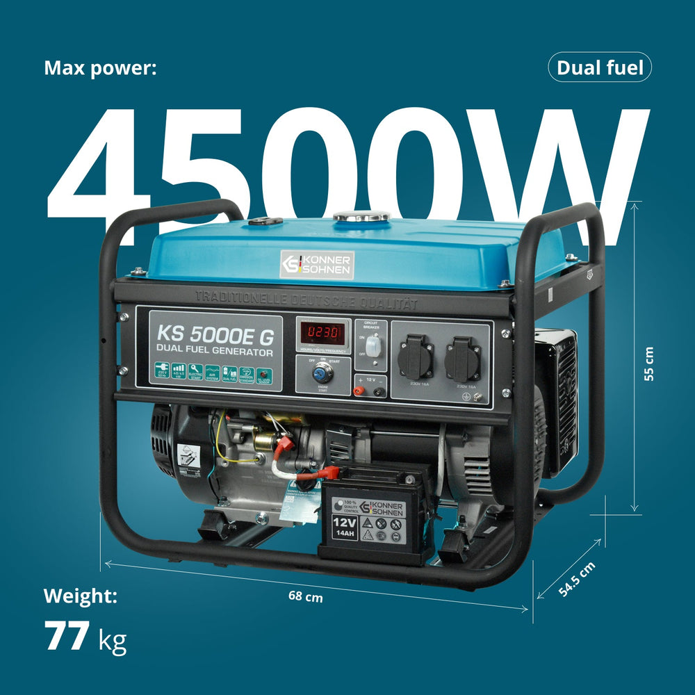 LPG/Benzin Generátor "Könner & Söhnen" KS 5000E G