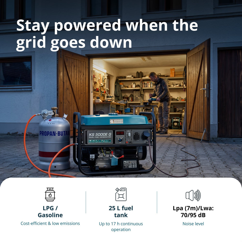 LPG/Benzin Generátor "Könner & Söhnen" KS 5000E G