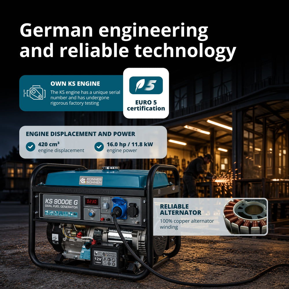 LPG/Benzin Generátor "Könner & Söhnen" KS 9000E G