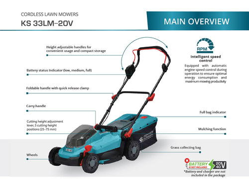 Акумулаторна косачка за трева KS 33LM-20V
