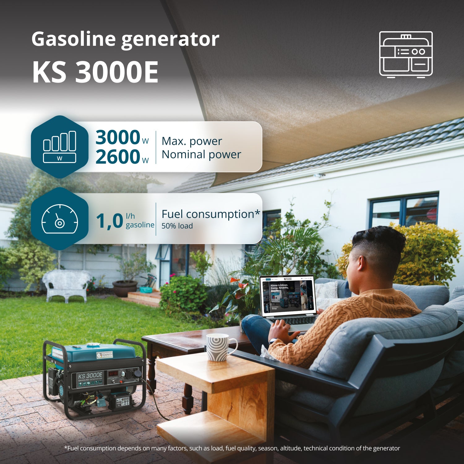 Бензинов генератор „Könner & Söhnen“ KS 3000E