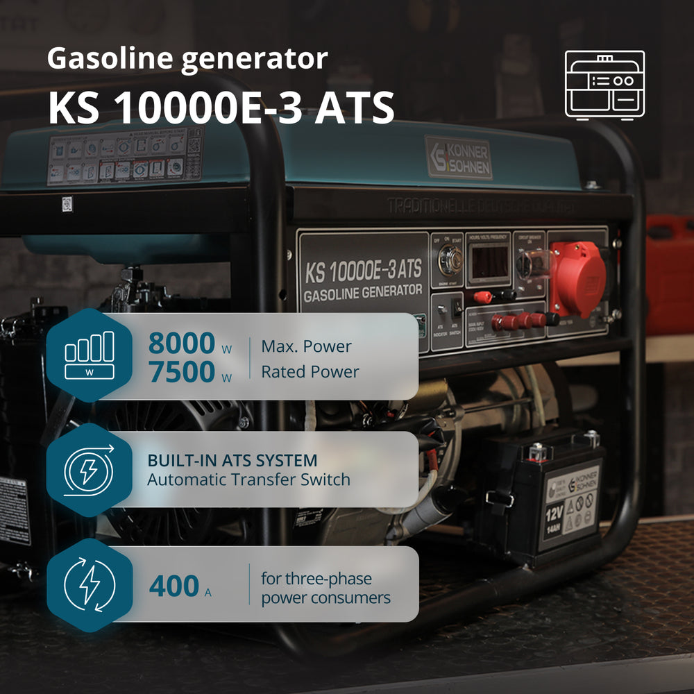 Бензинов генератор „Könner & Söhnen“ KS 10000E-3 ATS