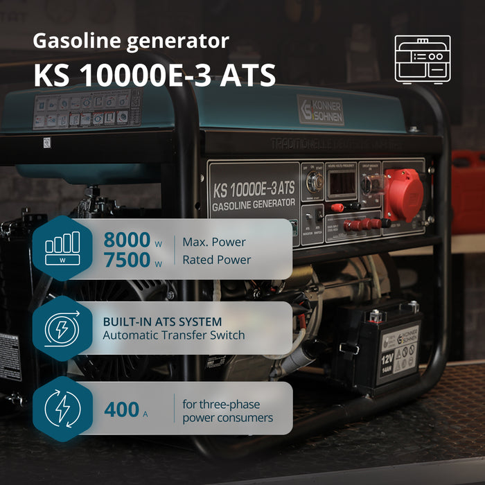 Бензинов генератор „Könner & Söhnen“ KS 10000E-3 ATS