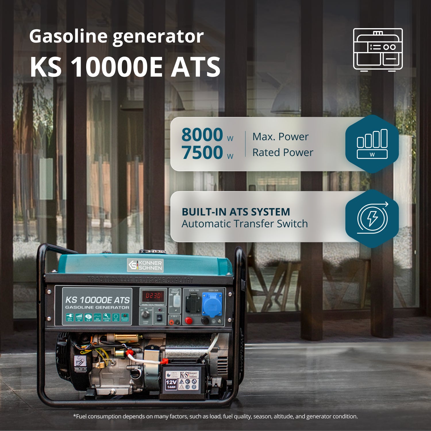 Бензинов генератор „Könner & Söhnen“ KS 10000E ATS