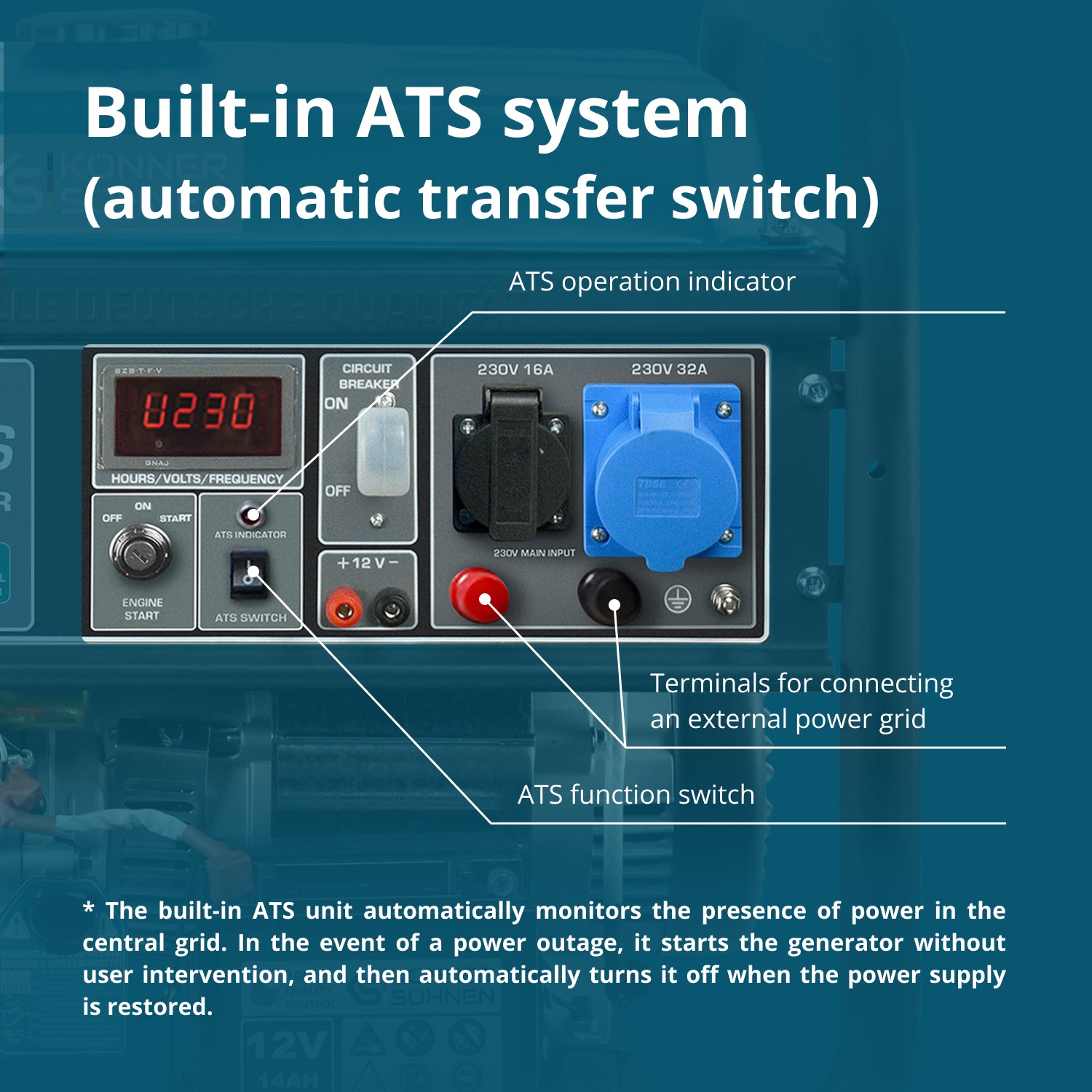 Бензинов генератор „Könner & Söhnen“ KS 10000E ATS