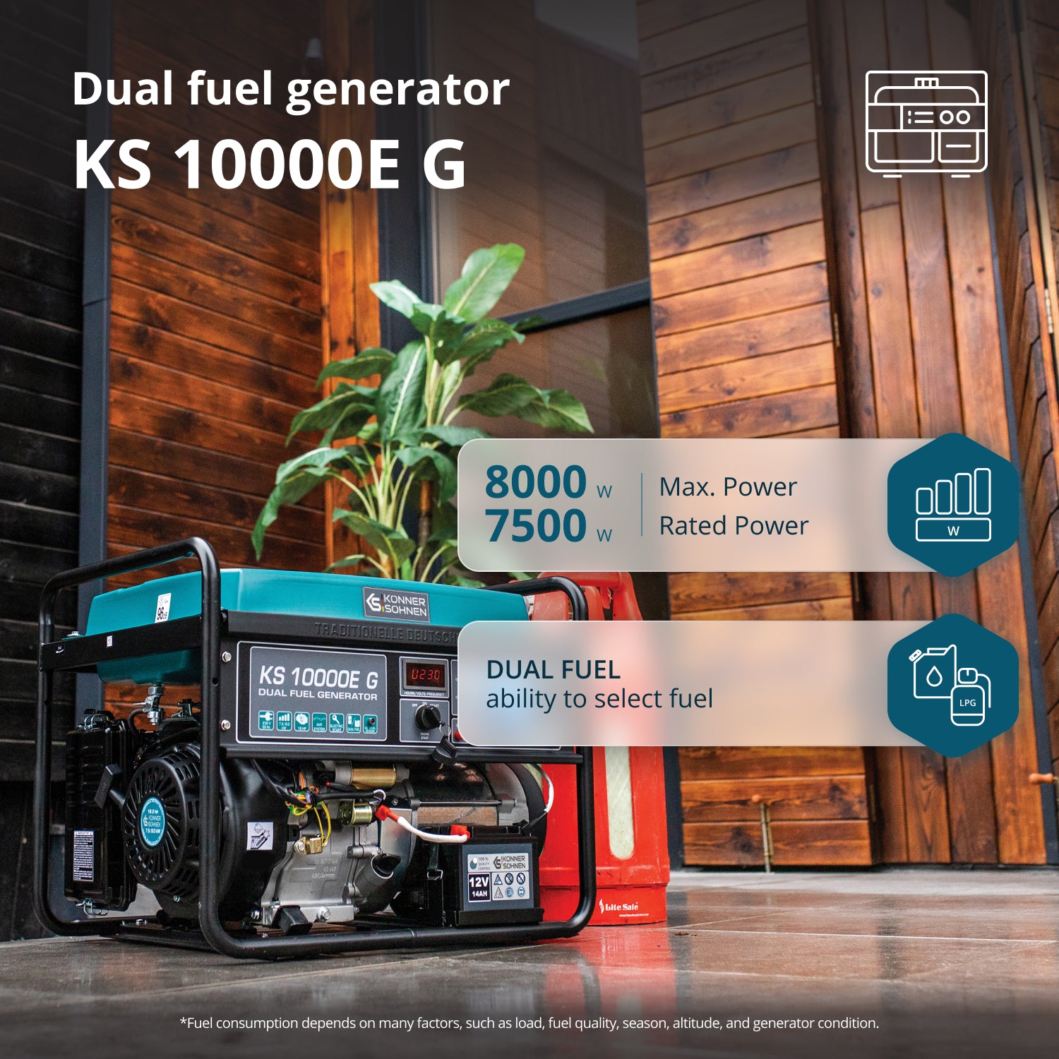 LPG/Бензинов генератор „Könner & Söhnen“ KS 10000E G