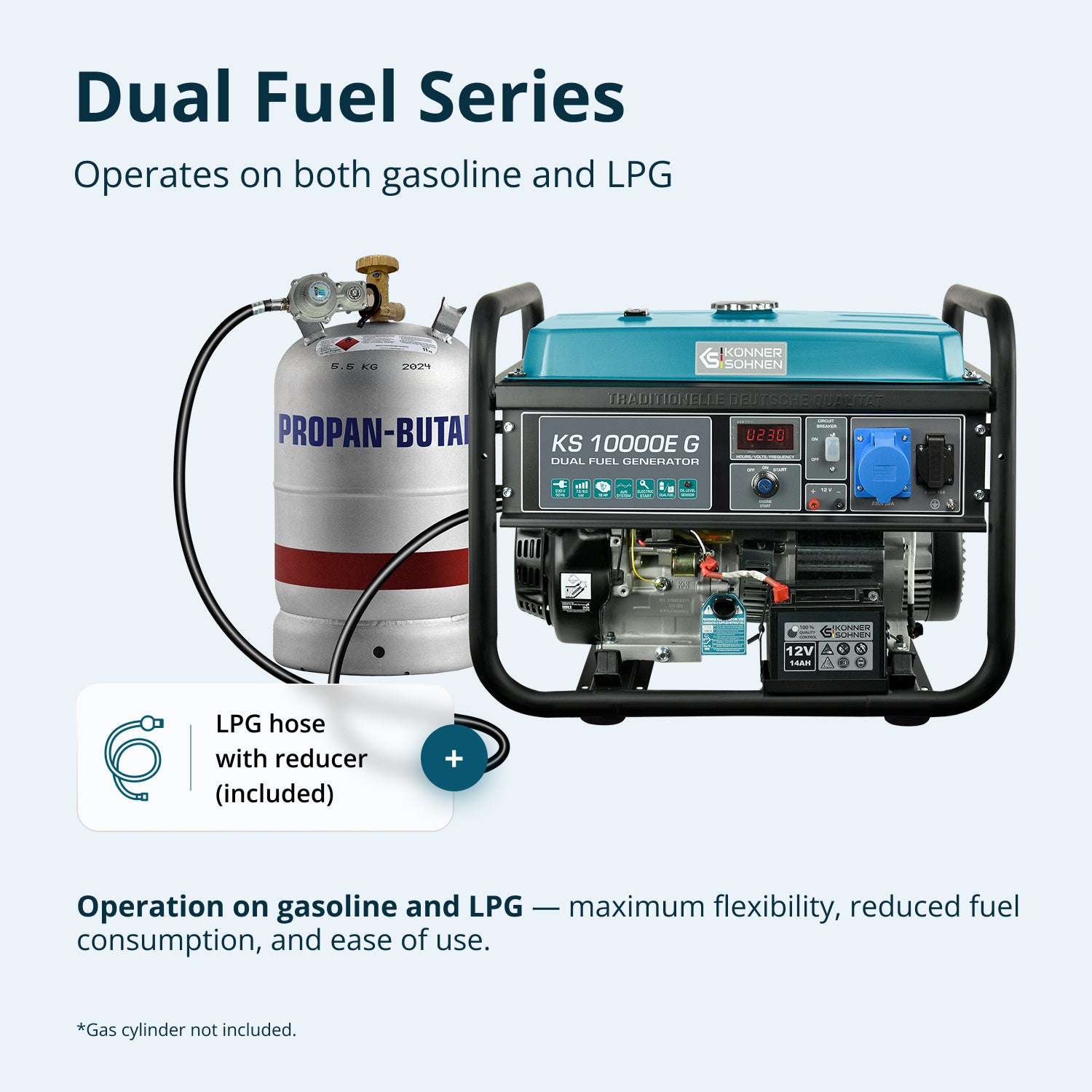 LPG/Бензинов генератор „Könner & Söhnen“ KS 10000E G