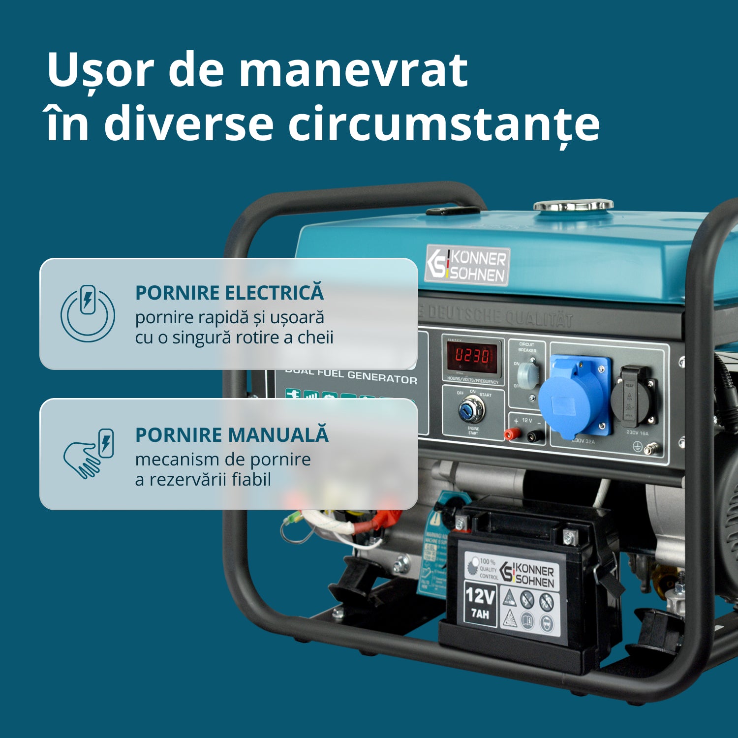 Generator pe gaz/benzina "Könner & Söhnen" KS 10000E G