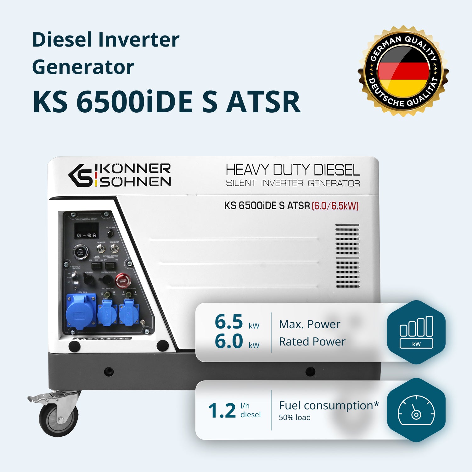 Diesel Inverter Generator in Soundproof Casing KS 6500iDE S ATSR