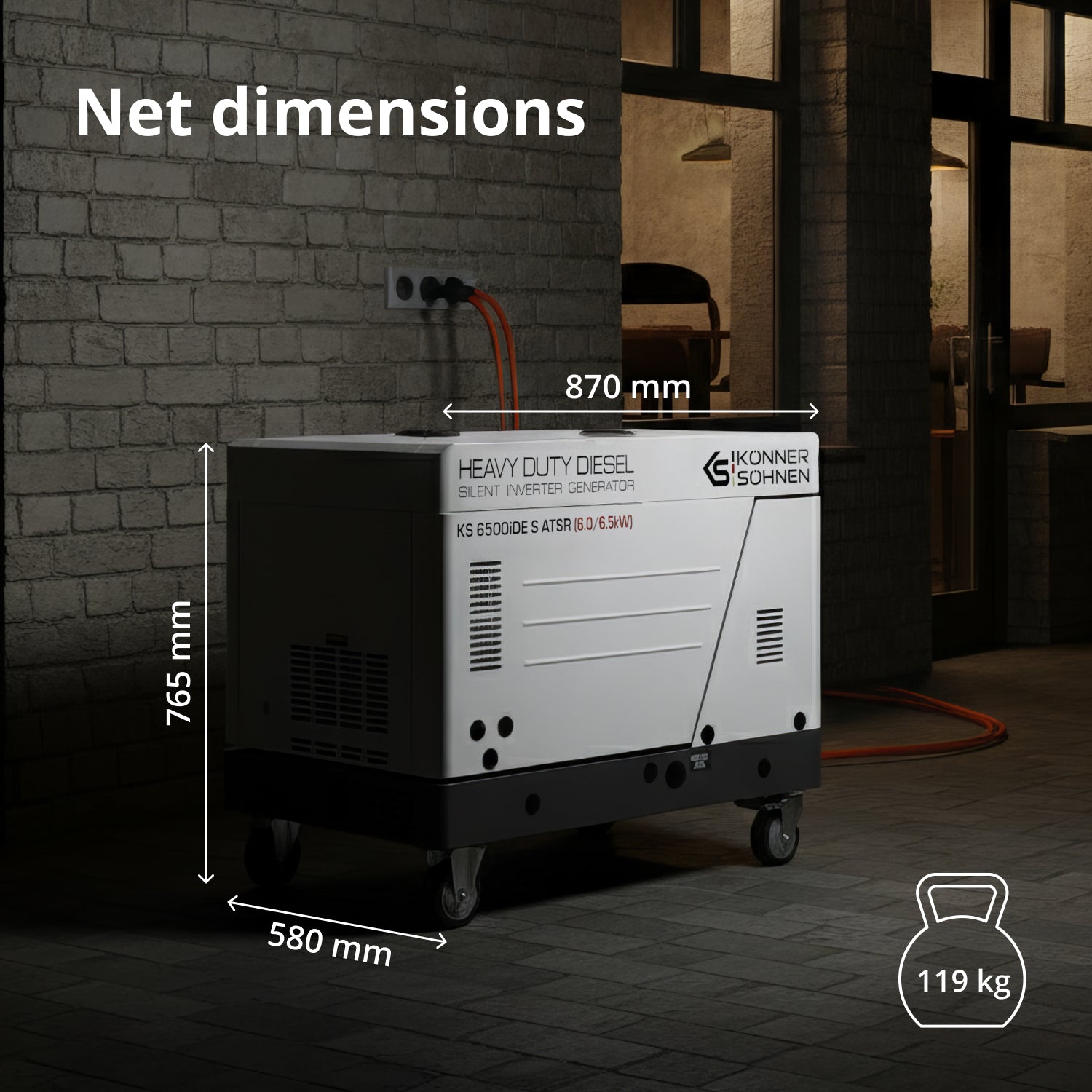 Diesel Inverter Generator in Soundproof Casing KS 6500iDE S ATSR