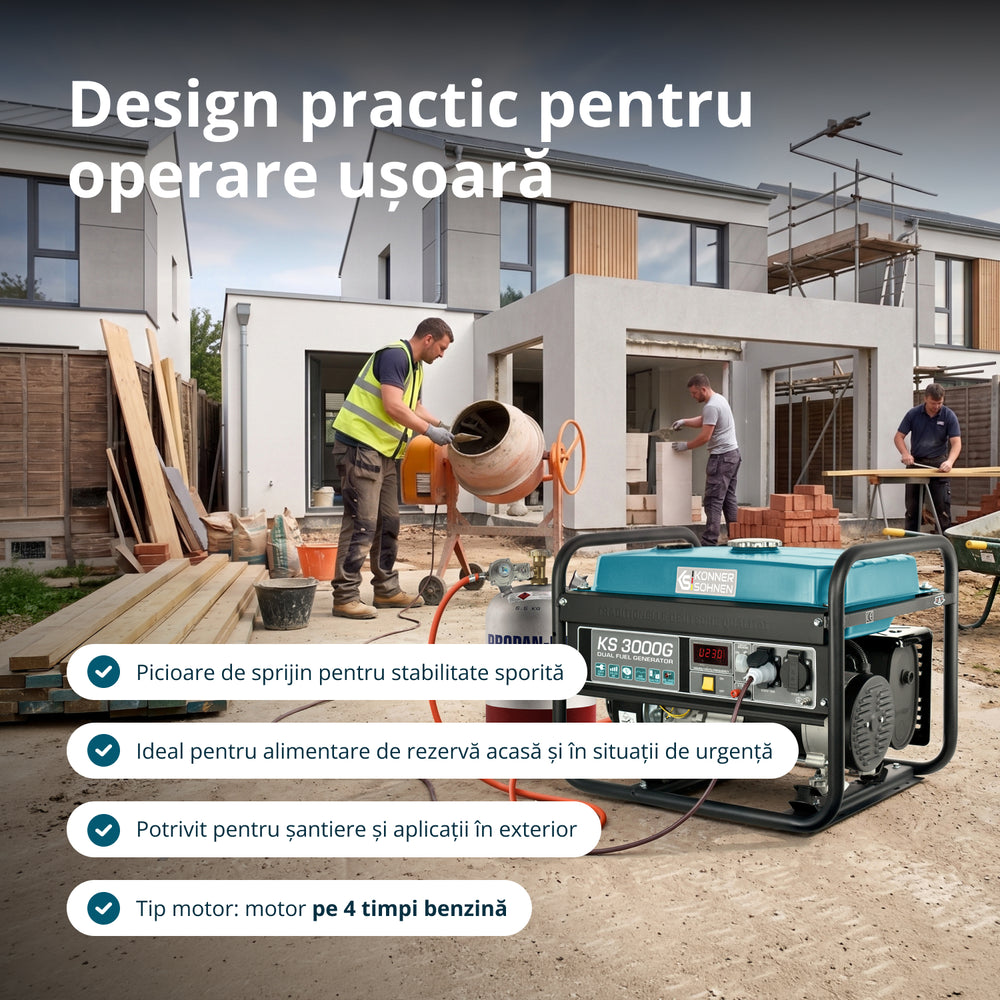 Generator pe gaz/benzina "Könner & Söhnen" KS 3000G