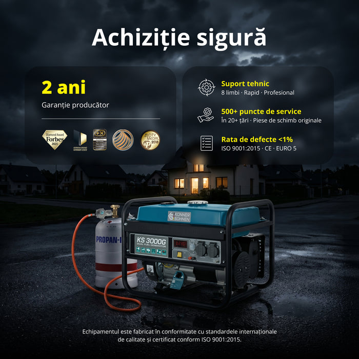 Generator pe gaz/benzina "Könner & Söhnen" KS 3000G