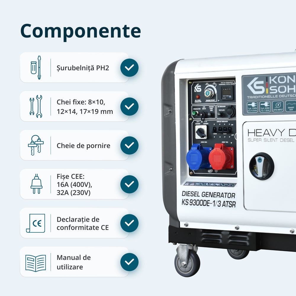 Generator mobil diesel KS 9300DE-1/3  ATSR