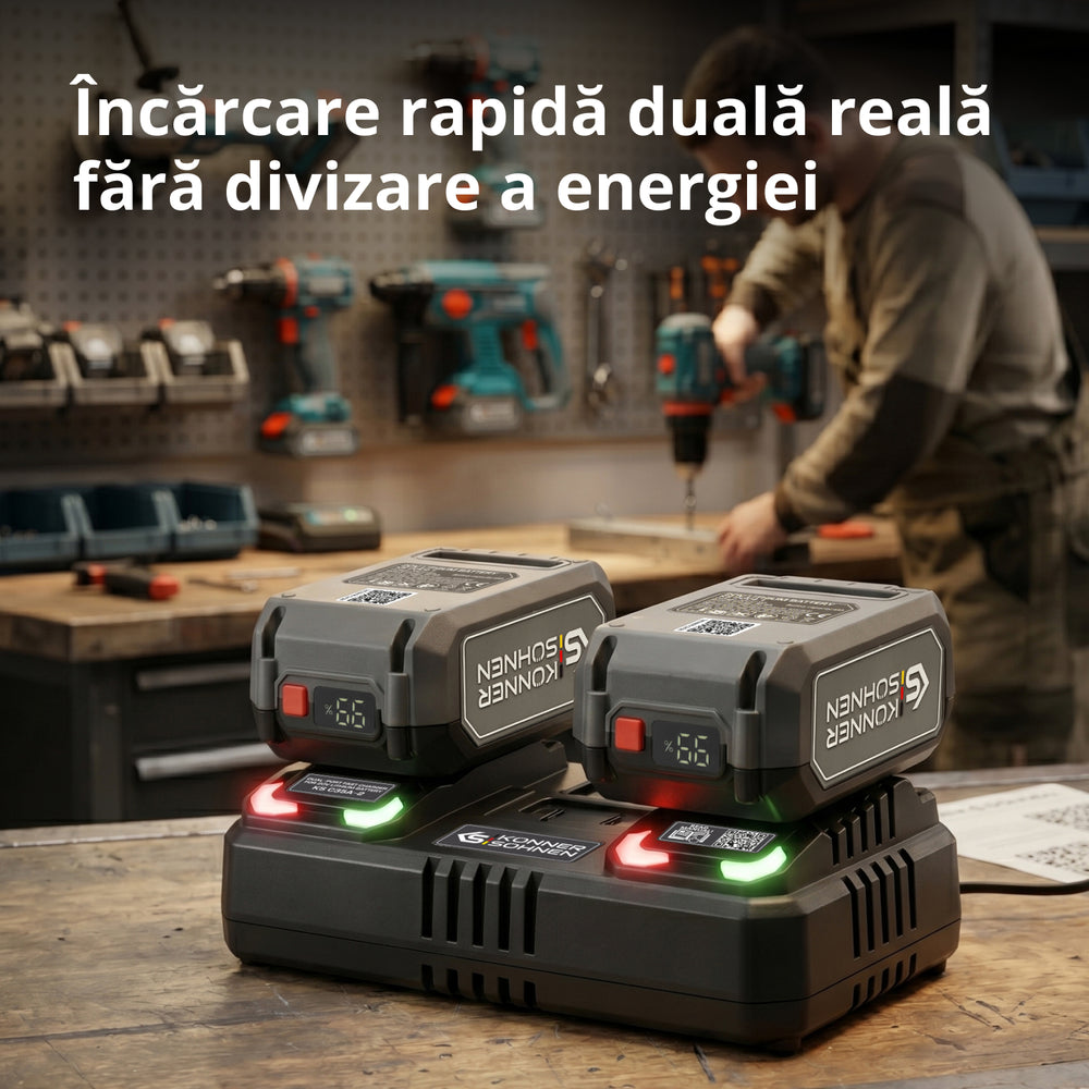 Încărcător dublu pentru baterii reîncărcabile 20V KS C45A-2