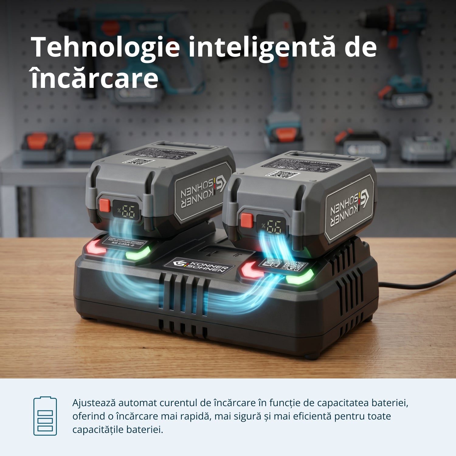 Încărcător dublu pentru baterii reîncărcabile 20V KS C45A-2