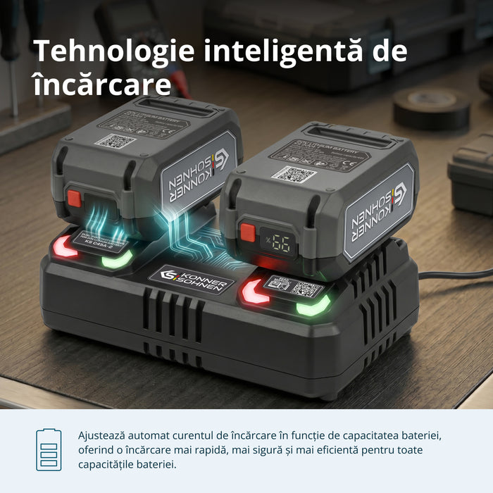 Încărcător dublu pentru baterii reîncărcabile 20V KS C45A-2